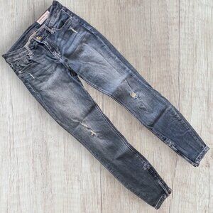 PISTOLA High Waist Rise Skinny Zip Ankle Distressed Stretch Denim Jeans 28